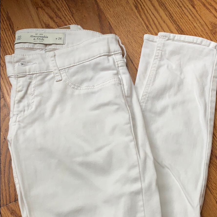 Abercrombie & Fitch White Jean Leggings